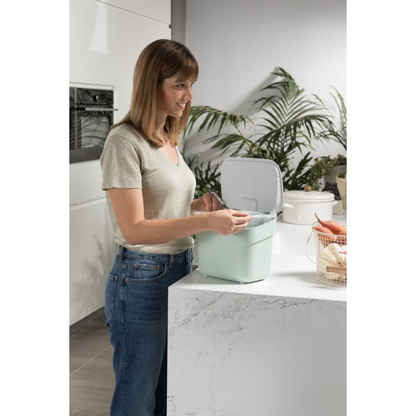 Svetlo zelen koš za biološke odpadke 5 l Ready To Collect – Curver-image-1