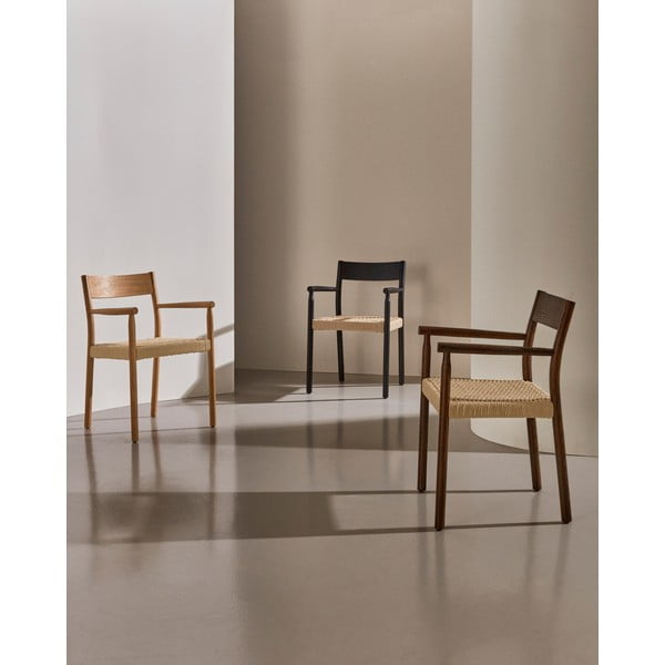 Rjav/naraven jedilni stol iz masivnega hrasta Yalia – Kave Home-image-1