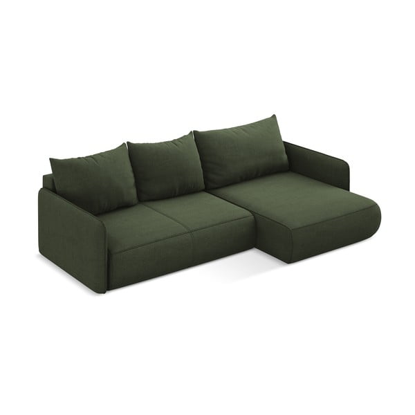 Zelena raztegljiva/s prostorom za shranjevanje kotna sedežna garnitura (desni kot) Nanea – Makamii-image-4