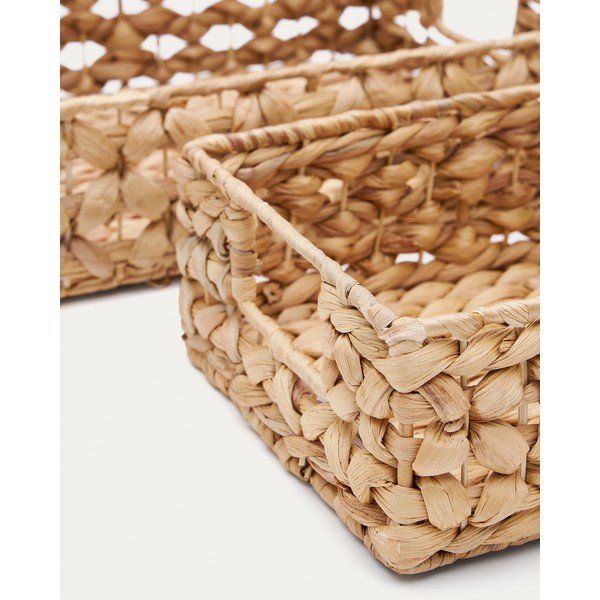 Košare v kompletu 2 ks iz vodne hijacinte 36x27x9 cm Tressa – Kave Home-image-1