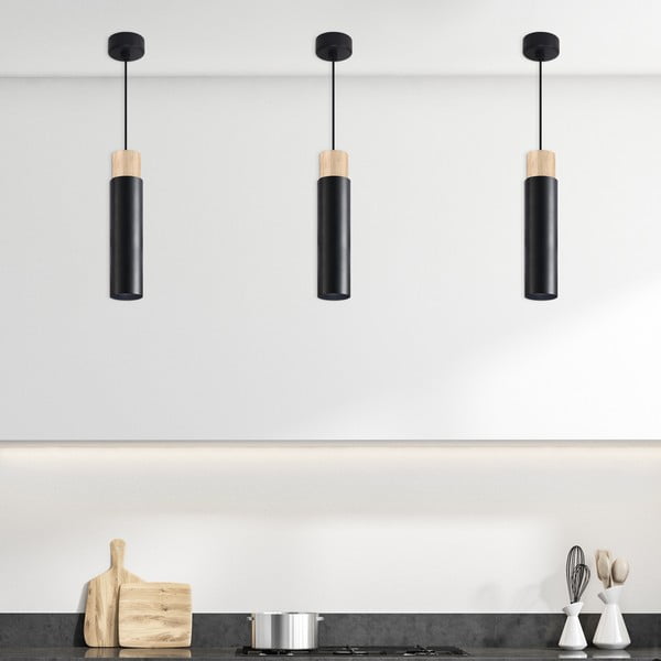 Črna viseča svetilka s kovinskim senčilom Claro – Candellux Lighting-image-1