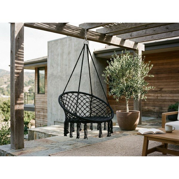 Črn viseči stol Bonami Essentials Hylla-image-4