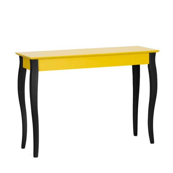 Rumena konzolna mizica s črnimi nogami Ragaba Lilo, širina 105 cm