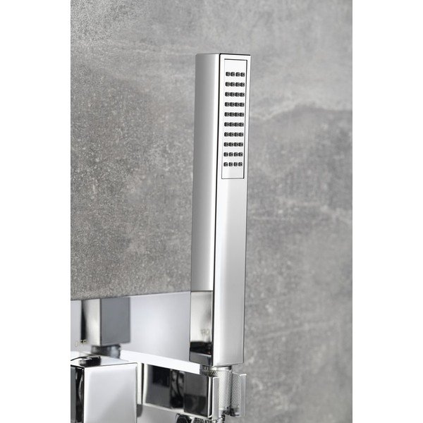 Vgrajena armatura za tuš v sijajno srebrni barvi (2 izhoda) Latus – Sapho-image-3