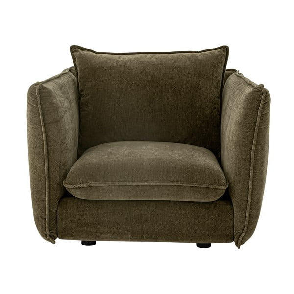 Temno zelen žameten fotelj Austin – Bloomingville-image-3