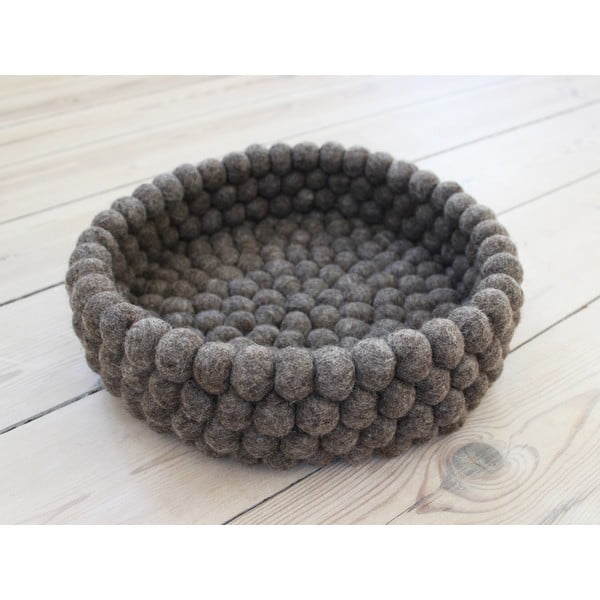 Orehovo rjava košara za shranjevanje iz volnenih kroglic Wooldot Ball Basket, ⌀ 28 cm