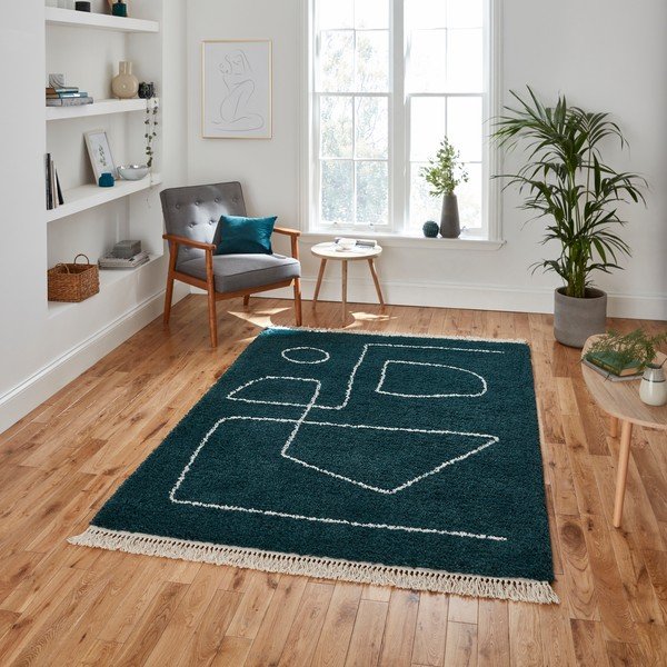 Smaragdno zelena preproga Think Rugs Boho, 160 x 220 cm-image-1