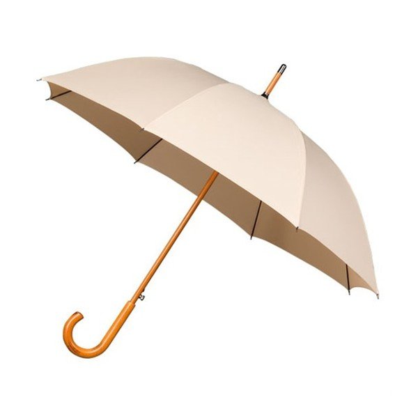 Bež vetrovni dežnik z lesenim ročajem Ambiance Wooden, ⌀ 102 cm