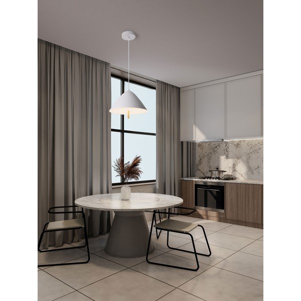 Bela kovinska LED viseča svetilka s kovinskim senčilom ø 40 cm Oros – Nova Luce-image-2