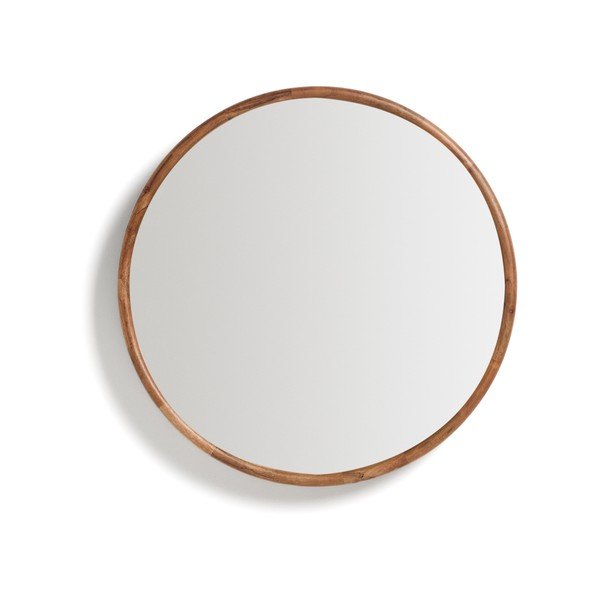 Stensko ogledalo z lesenim okvirjem ø 49,5 cm Berale – Kave Home-image-2