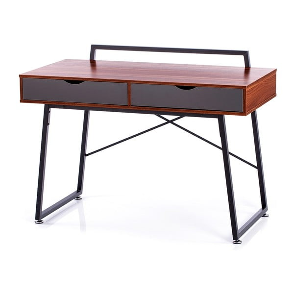 Pisalna miza z mizno ploščo v orehovem dekorju 57.5x120 cm Tolm – Homede