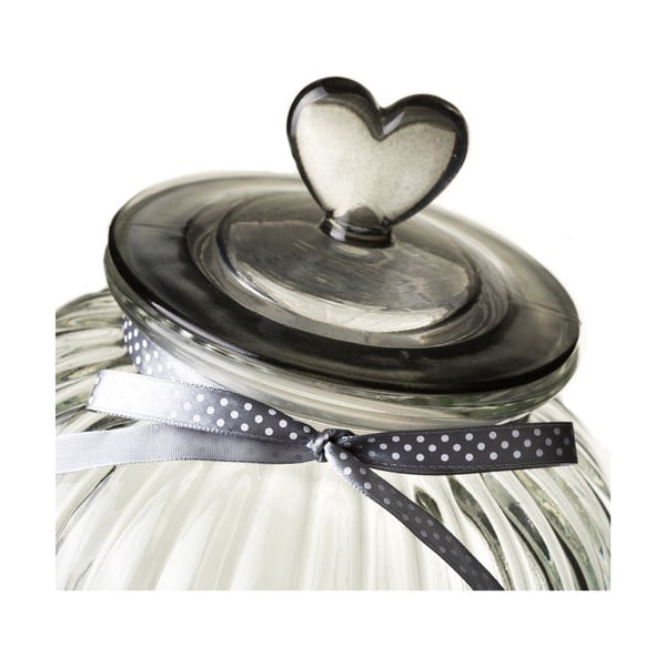 Stekleni kozarec s pokrovom v srebrni barvi Unimasa Heart, 5,4 l-image-1