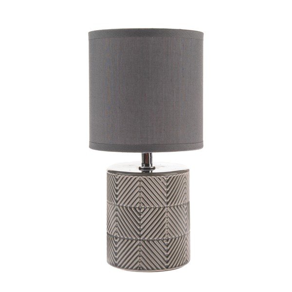 Siva namizna svetilka s tekstilnim senčilom (višina 27 cm) – Dakls