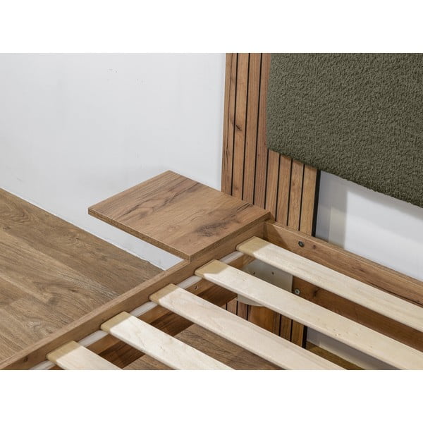 Zelena zakonska postelja z letvenim dnom 140x190 cm Lior – Bobochic Paris-image-3