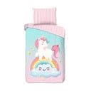 Rožnata/turkizna enojna bombažna otroška posteljnina 140x200 cm Sweety – Good Morning