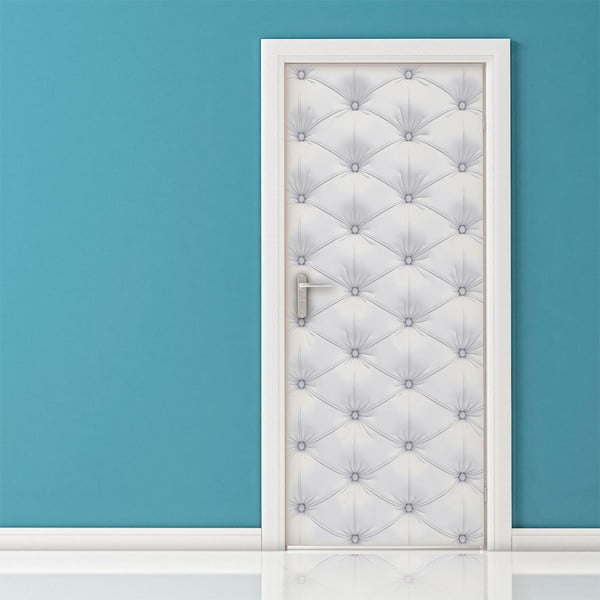 Samolepilna nalepka za vrata Ambiance White Padded Door, 83 x 204 cm
