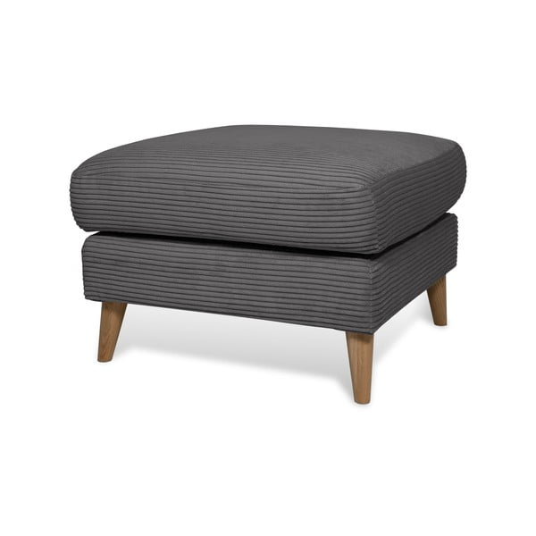 Temno siv tabure iz rebrastega žameta Paris – Scandic-image-2