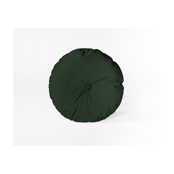 Okrogel okrasni vzglavnik z žametno prevleko Velvet Atelier Dark Green, ⌀ 45 cm