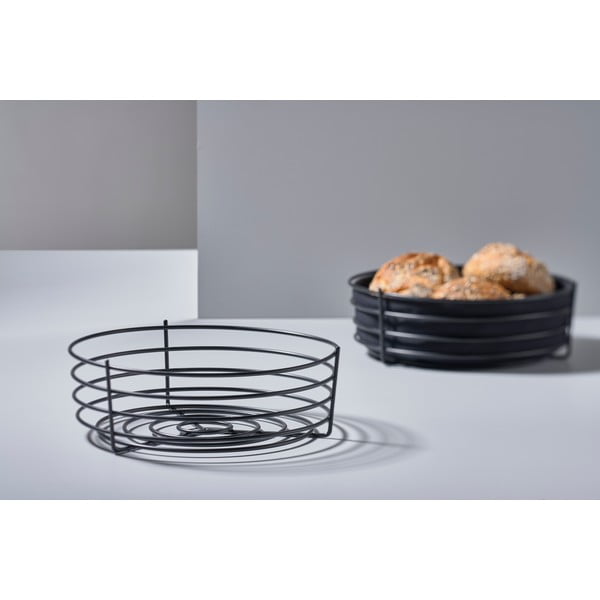 Črna kuhinjska košara za kruh in sadje Zone Singles-image-1