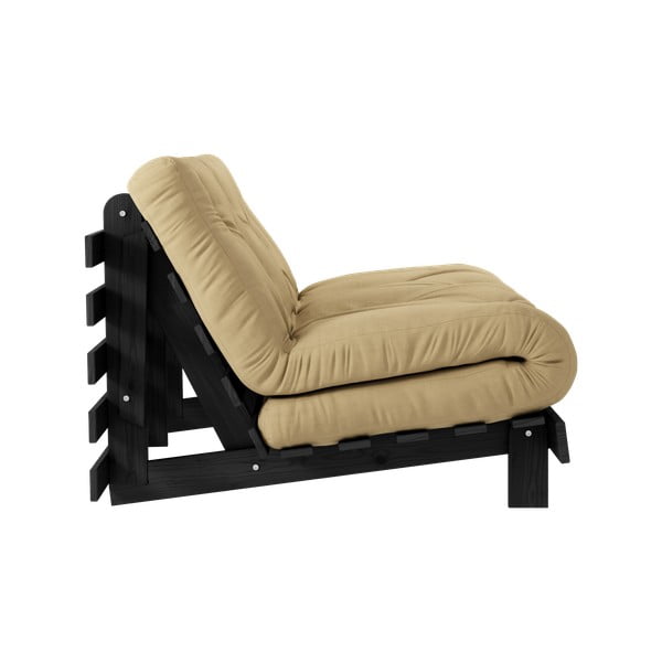 Gorčično rumena raztegljiva sedežna garnitura 140 cm Roots Black Night – Karup Design-image-4