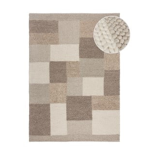 Bež ročno tkana preproga iz mešanice volne 80x150 cm Minerals Patchwork – Flair Rugs