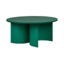 Zelena okrogla klubska mizica z mizno ploščo v jesenovem dekorju ø 95 cm Gavo – noo.ma
