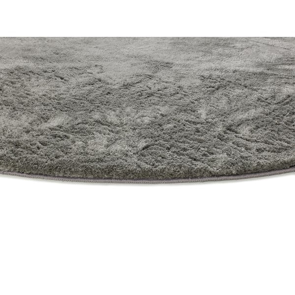 Antracitno siva okrogla preproga ø 120 cm Roma Liso – Universal-image-2