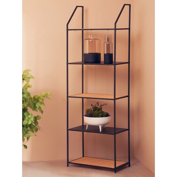 Črn/v naravni barvi kovinski regal 61x179x34 cm Depok – Premier Housewares-image-2