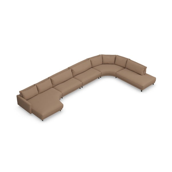 Opečnato oranžna kotna sedežna garnitura (v obliki črke "U") Samba – Furninova -image-3