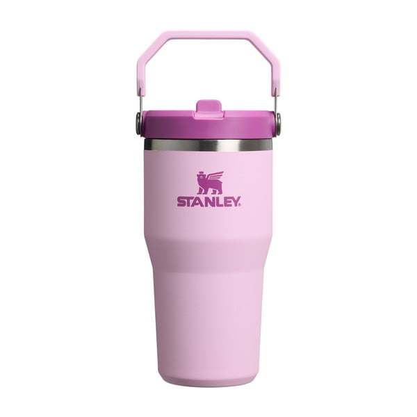 Rožnata termovka iz nerjavečega jekla 600 ml IceFlow™ Flip Straw 2.0 Cherry Blossom – Stanley