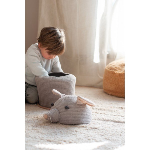 Siva tekstilna otroška škatla za shranjevanje ø 25x30 cm Renata the Rat – Lorena Canals-image-2