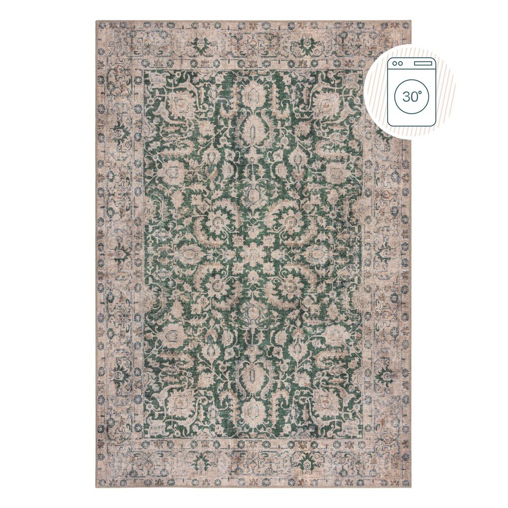 Zelena pralna preproga 115x170 cm Beau Floral
