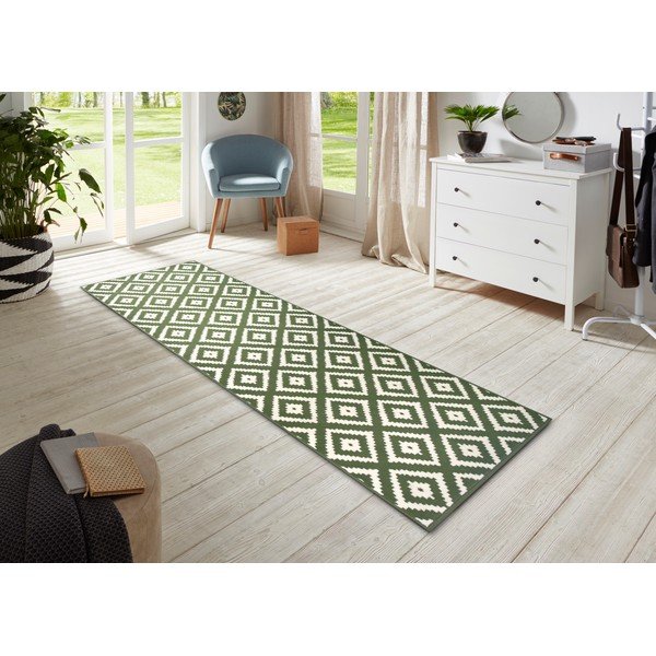Zelen tekač 200x80 cm Diamond - Hanse Home-image-1