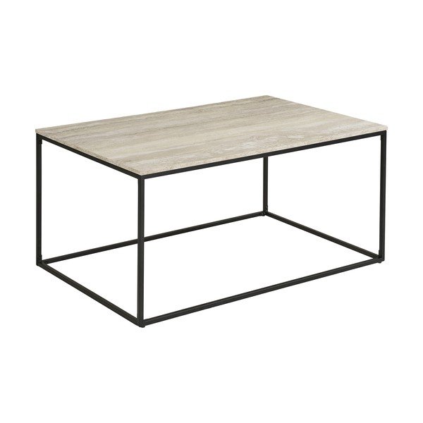 Črna/bež klubska mizica v kamnitem dekorju 60x90 cm Vita – House Nordic