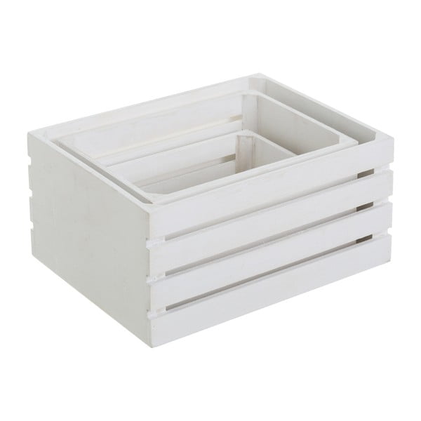 Bele škatle za shranjevanje v kompletu 3 ks 31x23x15 cm – Casa Selección-image-1