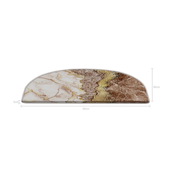 Kremno beli/svetlo rjavi komplet preprog za stopnice 16 ks 20x65 cm Golden Marble – Vitaus-image-4