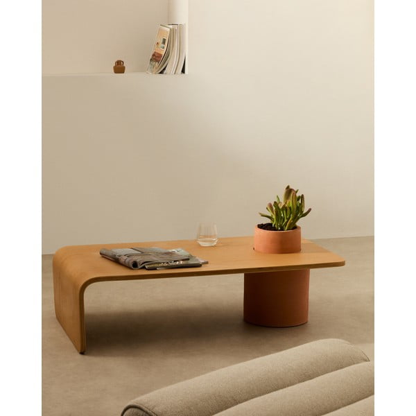 Okrogla mizica v jesenovem dekorju v naravni barvi 60x110 cm Olaria – Kave Home-image-1