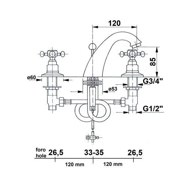 Armatura za umivalnik v bronasti barvi Antea – Sapho-image-1