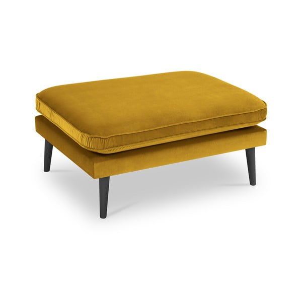 Rumen žametni podnožnik s črnimi nogami Kooko Home Lento-image-2