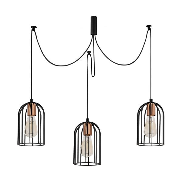 Trojna črna viseča svetilka Opviq lights Pamukkale-image-1