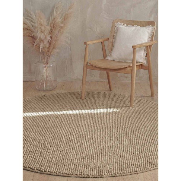 Ročno tkana volnena okrogla preproga v naravni barvi ø 200 cm Richmond Diana – Ted Baker-image-2