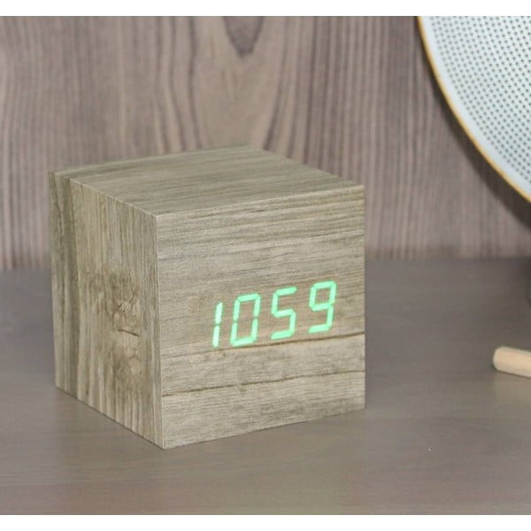 Digitalna budilka Wooden Cube Click – Gingko-image-1