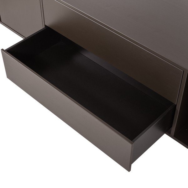 Temno rjava TV omarica iz masivnega bora 200x45x44 cm Settle Down – vtwonen-image-4