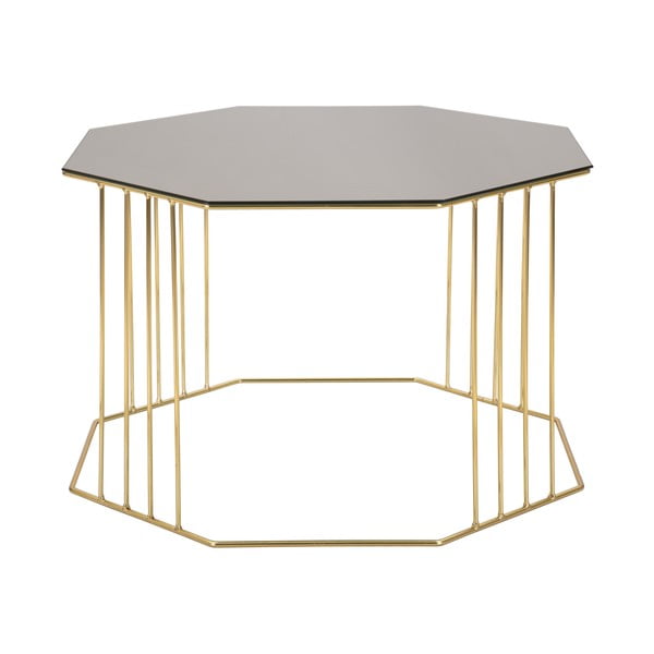 Kavna mizica v zlati barvi ø 45 cm Octagon - Mauro Ferretti
