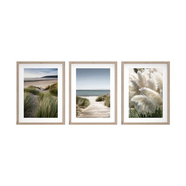 Tiskane slike v kompletu 3 ks z okvirjem 30x40 cm Tranquil – Styler