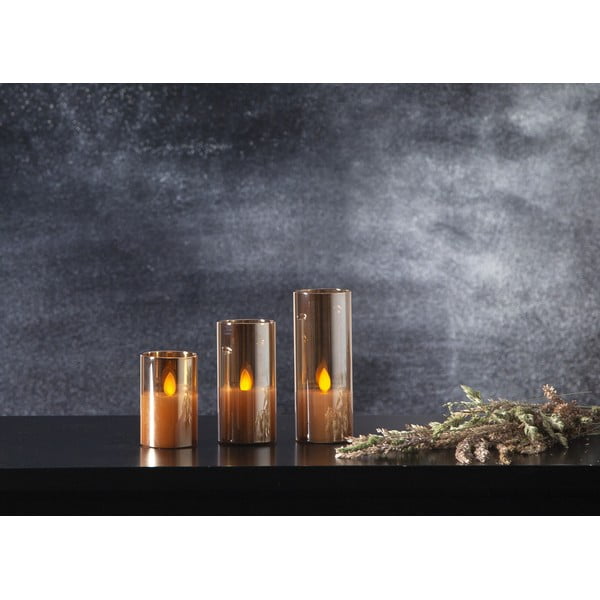 Oranžna LED sveča iz voska v steklu Star Trading M-Twinkle, višina 7,5 cm-image-2