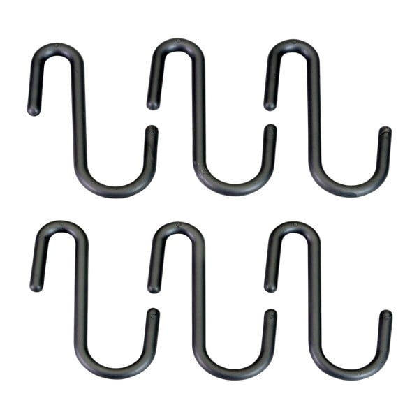 Črno-sivi plastični viseči obešalniki v kompletu 6 ks City – Metaltex-image-1