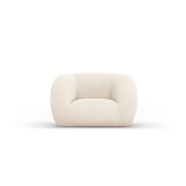 Kremno bel fotelj iz tkanine bouclé Essen – Cosmopolitan Design