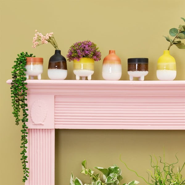 Žluto-bílá váza Sass & Belle Bohemian Home Mojave-image-1