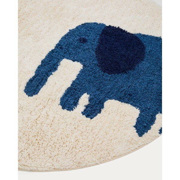 Slonokoščena pralna/ročno tkana bombažna otroška preproga ø100 cm Tandani – Kave Home-image-2